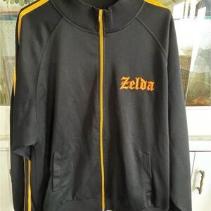 Men’s Nintendo Zelda Black and Yellow Zelda Track Jacket 2XL